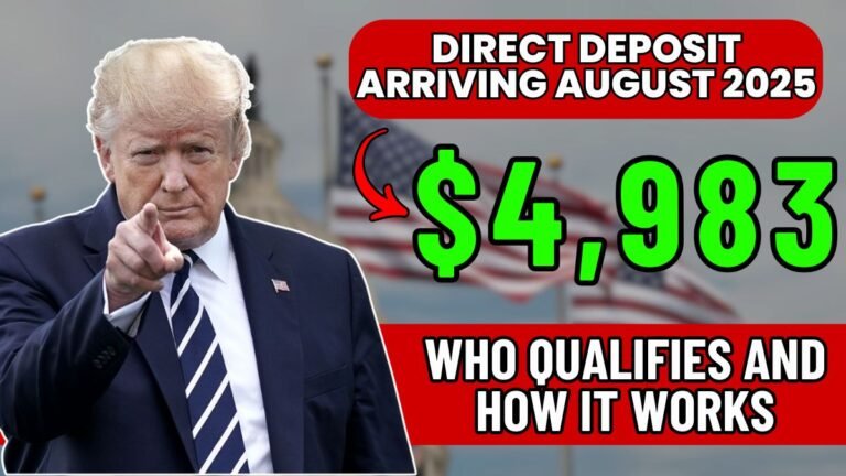 $4,983 Direct Deposit Arriving August 2025: Who Qualifies and How It Works